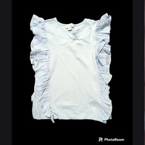 Beautiful baby blue ruffle sleeve top new without tags.